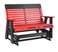 4' Scroll Back Glider, Cardinal Red on Black