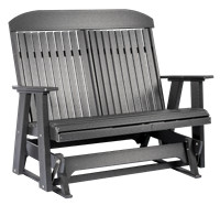 4' Hi Back Glider, Black