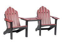 Folding Adirondack Chair, Cherry Wood on Black_Set